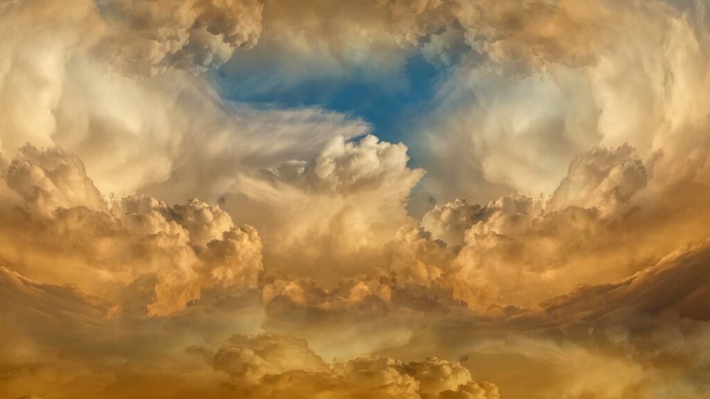 clouds, heaven, sky, powerful, god, gold, blue, angelic, eternity, peace, freedom, brown sky, brown clouds, brown god, brown peace, brown heaven, brown angel, blue sky, nature, brown power